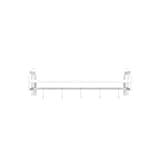 ABCOOL Estante de pared para horno microondas para cocina y hogar, soporte de encimera de acero al carbono con riel de gancho y 3 ganchos deslizantes