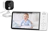 GHB Camara Vigilancia Bebe 5" 720P HD IPS Vigilabebes con Camara con Pantalla de 5000mAh, Visión Nocturna, Comunicación Bidirecciona Escucha Bebes