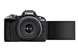 Canon EOS R50 Cuerpo Cámara Mirrorless + Objetivo RF-S 18-45 mm F4.5-6.3 IS STM, Cámara Evil APS-C (24,2 MP) -4 EV, Vídeo 4K 30 fps, Dual Pixel CMOS AF II, Pantalla Táctil de Ángulo Variable, Negro