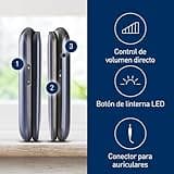 Panasonic KX-TU550EXC 4G Essentials Clamshell Teléfono Móvil Para Personas Mayores, Cámara De 1.2 MP, con Pantalla Grande de 2.8", 300 Horas De Tiempo En Espera, Azul