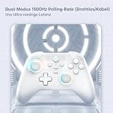 G3V2 Mando Inalambrico PC con Base de Carga, Joysticks Trigger Hall, Iluminación RGB - Sin Deriva de Joystick, Mando Bluetooth Gaming para PC/Switch/iOS/Android, 1000mAh, 2.4G/BT/USB-C (Blanco, PE)