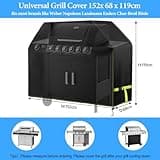 VDISRR Funda Barbacoa Exterior Impermeable, 420D Oxford Resistente al Desgarro Funda Protectora para BBQ 152 x 71 x 117 cm, Cubierta de Barbacoa Exterior Anti-Viento/Anti-Polvo/Anti-Humedad/Anti UV