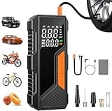Inflador de neumáticos, compresor de aire portátil, bomba de aire portátil de 150 PSI para neumáticos de coche, bomba de neumáticos infladora de aire más rápida con medidor de presión digital, luz LED