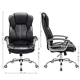 SONGMICS Silla de Oficina, Silla de Escritorio, Silla de Juego con Reposabrazos, Silla de Ordenador, Silla Ejecutiva, Altura Ajustable , para Estudio, Negro Tinta OBG57B