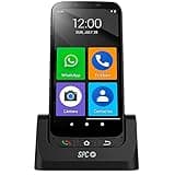 SPC Zeus 4G Pro + Carcasa | Smartphone fácil Uso Mayores | Iconos XXL, Botón SOS, Configuración remota | 5,5”, 4GB RAM, 64GB Memoria Interna, cámara 13MP, Android 11, Base de Carga, Negro