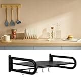 Fenteer Estante de Montaje en Pared para microondas, Soporte para Horno eléctrico Que Ahorra Espacio, Estante de Pared, Soporte para Horno microondas para, 50cm Negro