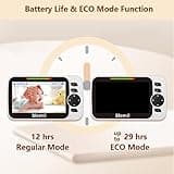 Blemil Monitor para bebés con batería de 30 Horas, Monitor para bebés de vídeo de Pantalla Grande de 5 Pulgadas con cámara y Audio, visión Nocturna, lulabies, sin WiFi