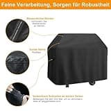 Raweao Grande Funda Barbacoa Exterior, 166x66x112cm Grande Cubierta Barbacoa Impermeable para Taino Platinum YAMARA 6+2, Cubierta BBQ de Parrilla para barbacoas Weber, Brinkmann, Char-Broil