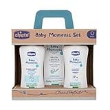 Chicco Set Baby Moments con Baño Corporal de 200 ml, Champú Sin Lágrimas de 200 ml, Pasta Calmante de 100 ml, Idea de Regalo, 0 Meses +