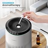 MORENTO Purificadores de Aire para Hogar, Purificador de Aire Para Humo, Caspa De Mascotas y Olores Con Esponja de Fragancia, Purificador de Aire Pequeño con Modo de Sueño para Dormitorio u Oficina