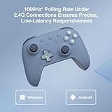8Bitdo Ultimate 2C Mando Inalámbrico para PC con Windows y Android, Frecuencia Sondeo 1000 Hz, Joysticks Efecto Hall y Gatillos Hall, Parachoques L4/R4 Reasignables, Función Turbo (Azul Oscuro)
