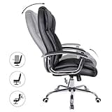 SONGMICS Silla de Oficina, Silla de Escritorio, Silla de Juego con Reposabrazos, Silla de Ordenador, Silla Ejecutiva, Altura Ajustable , para Estudio, Negro Tinta OBG57B