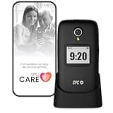 SPC Polaris - Teléfono 4G para Mayores con Teclas Grandes y botón SOS | Compatible con App gestión remota Care (iOS & Android), localización GPS y alertas de Seguridad | Negro