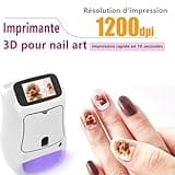 Lakenbroade Machine Automatique D'imprimante d'art D'ongle De Bricolage,Ensemble De Salon De Manucure D'imprimante À Ongles Intelligente Numérique 3D,pour la beauté et Les soins personnels