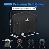 Zettum Fundas para barbacoas Exterior de Weber Q2000/3000 Serie, 7112 Fundas para barbacoas, Cubierta BBQ de Parrilla 600D Oxford Protector Impermeable e Resistente (144 L x 57 W x 99 H CM)