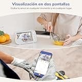 jeeber 2K/3MP Camara Vigilancia Bebe con App Movil, 5" IPS Pantalla, Rotación de 360 ​​Grados, Visión Nocturna, Detección Inteligente de llanto, Área de Seguridad Personalizada, VOX