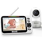Blemil Monitor para bebés con batería de 30 Horas, Monitor para bebés de vídeo de Pantalla Grande de 5 Pulgadas con cámara y Audio, visión Nocturna, lulabies, sin WiFi