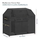 VANSHEIM Funda para Barbacoa Exteriores Cubierta de Barbacoa Cubierta BBQ de Parrilla Impermeable Anti-UV Antipolvo Grandes Fundas para Barbacoa para Weber,Char-Broil,Campingaz 168x71x117cm