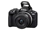 Canon EOS R50 Cuerpo Cámara Mirrorless + Objetivo RF-S 18-45 mm F4.5-6.3 IS STM, Cámara Evil APS-C (24,2 MP) -4 EV, Vídeo 4K 30 fps, Dual Pixel CMOS AF II, Pantalla Táctil de Ángulo Variable, Negro