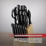 Renberg Tenessy | Cuchillos de Cocina | Set Completo de 15 Piezas con Tacoma de Madera | Perfectos para Cortar Todo Tipo de Ingredientes | Cocina Profesional | Fabricados en Acero Inoxidable