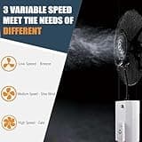CNAOHGHN Ventilador nebulizador de pared, ventilador oscilante, taller de garaje con 3 velocidades de refrigeración y tanque de 15 litros, ventilador de refrigeración para patio, restaurante exterior