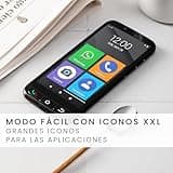 SPC Zeus 4G Pro + Carcasa | Smartphone fácil Uso Mayores | Iconos XXL, Botón SOS, Configuración remota | 5,5”, 4GB RAM, 64GB Memoria Interna, cámara 13MP, Android 11, Base de Carga, Negro