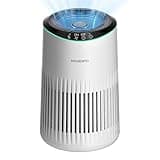 MORENTO Purificadores de Aire para Hogar, Purificador de Aire Para Humo, Caspa De Mascotas y Olores Con Esponja de Fragancia, Purificador de Aire Pequeño con Modo de Sueño para Dormitorio u Oficina