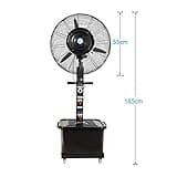 Ventilador nebulizador Exterior terraza Jardin Bar deposito Agua 42 litros/Ventiladores de pedestal/Ventilador Industrial de pie /3 Velocidades/Negro