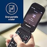Panasonic KX-TU550EXC 4G Essentials Clamshell Teléfono Móvil Para Personas Mayores, Cámara De 1.2 MP, con Pantalla Grande de 2.8", 300 Horas De Tiempo En Espera, Azul