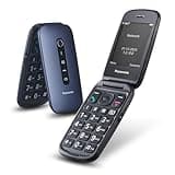 Panasonic KX-TU550EXC 4G Essentials Clamshell Teléfono Móvil Para Personas Mayores, Cámara De 1.2 MP, con Pantalla Grande de 2.8", 300 Horas De Tiempo En Espera, Azul