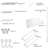 ABCOOL Estante de pared para horno microondas para cocina y hogar, soporte de encimera de acero al carbono con riel de gancho y 3 ganchos deslizantes