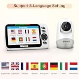 Blemil Monitor para bebés con batería de 30 Horas, Monitor para bebés de vídeo de Pantalla Grande de 5 Pulgadas con cámara y Audio, visión Nocturna, lulabies, sin WiFi