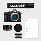 Panasonic Lumix S5D, Cuerpo de Cámara Sin Espejo de Fotograma Completo, con Lente S-R1840E 18-40 mm S, 24,2 MP, Grabación 4K 60P, Live View Finder, Monitor De Ángulo Libre, Wi-Fi, Negra