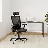 Yaheetech Silla Escritorio de Oficina Ergonomica Sillon Despacho con Respaldo Bloqueable Entre 90° y 130° Silla Soporte Lumbar Ajustable Malla Transpirable para Oficina Estudio Negro