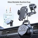 Miracase Soporte Movil Coche [Potente Ventosa], Doble Soporte Metálico para Parabrisas/Salpicadero/Ventilación de Aire, Soporte Teléfono Coche Universal para Smartphone