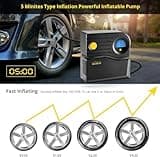 WindGallop Small compresor aire portatil Inflador de neumáticos con medidor de presión Bomba de neumáticos para automóvil 12V DC Compresor de neumáticos Bomba de aire eléctrica (Azul)