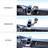 Miracase Soporte Movil Coche [Potente Ventosa], Doble Soporte Metálico para Parabrisas/Salpicadero/Ventilación de Aire, Soporte Teléfono Coche Universal para Smartphone