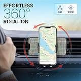 PORTENTUM Soporte Movil Coche | Clip de Gancho de Grado Militar | Suporte Telemovel Carro para Coche Aire Ventilación Sujeta Móvil Coche Accesorios Coche Universal para Teléfono Soporte móvil Coche
