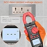 Proster Pinza Amperimétrica 2000 Cuentas 600A TRMS NCV Multímetro Digital Rango Automático con Pantalla Retroiluminada para Voltaje AC DC Corriente AC Diodo Resistencia Continuidad Temperatura