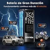HOVVIDA Compresor de Aire Portatil, Inflador Ruedas Coche 150 PSI (10,3 Bar) 5V, Compresor Aire Coche Bicicleta, Batería Recargable, con LED, para Coche, Moto, Bicicleta, Pelota