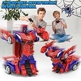 Coche Teledirigido Niños 3 4 5 6 7 8 9 Años, 2 en 1 Radiocontrol Transformar RC Cars/Robots Rotación 360° Coches Juguetes Spider, Juegos Infantiles Regalos Cumpleaños Navidad Niños Niñas 3-10 Años