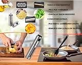 KRAPPS Cortador de Verdura | Mandolina de Cocina Profesional con Pulverizador Aceite y Spray Espatula Cocina | Cortador verduras | Picadora de Verduras | Mandolina Cocina | Vegetable Chopper