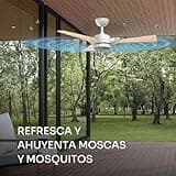 Mellerware - Ventilador de Techo Exterior con Luz Brizy Bright Outdoor 45W | IP24 | Ultra Silencioso | 6 Velocidades | Función Verano-Invierno | 3 Aspas | Temporizador | LED | Mando a Distancia