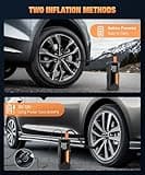 Inflador de neumáticos, compresor de aire portátil, bomba de aire portátil de 150 PSI para neumáticos de coche, bomba de neumáticos infladora de aire más rápida con medidor de presión digital, luz LED