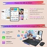TABWEE Android 15 Tablet 10 Pulgadas - 24GB RAM+ 256GB ROM(2TB TF), Octa-Core, 5000 mAh, 8MP+5MP, Gemini AI, Widevine L1, 5G WiFi, GPS, Face ID, Tablet con Teclado