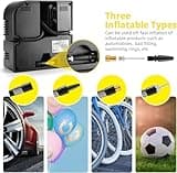 WindGallop Small compresor aire portatil Inflador de neumáticos con medidor de presión Bomba de neumáticos para automóvil 12V DC Compresor de neumáticos Bomba de aire eléctrica (Azul)