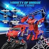 Coche Teledirigido Niños 3 4 5 6 7 8 9 Años, 2 en 1 Radiocontrol Transformar RC Cars/Robots Rotación 360° Coches Juguetes Spider, Juegos Infantiles Regalos Cumpleaños Navidad Niños Niñas 3-10 Años
