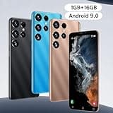 MsMga Teléfono Móvil Barato, 5.0 Pulgadas Android 9.0 OS, 16GB ROM (SD a 128GB), Dual SIM Dual Cameras, Face ID Desbloquear Teléfonos Celulares (S25U-Gold)