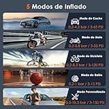 HOVVIDA Compresor de Aire Portatil, Inflador Ruedas Coche 150 PSI (10,3 Bar) 5V, Compresor Aire Coche Bicicleta, Batería Recargable, con LED, para Coche, Moto, Bicicleta, Pelota