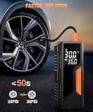 Inflador de neumáticos, compresor de aire portátil, bomba de aire portátil de 150 PSI para neumáticos de coche, bomba de neumáticos infladora de aire más rápida con medidor de presión digital, luz LED